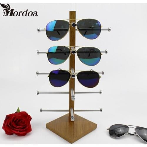 2017 High Quality Wood 5- layer Jewelry Display Desktop Eyeglasses Holder Sunglasses Display Rack Eyeglass Showing Stand Shelf