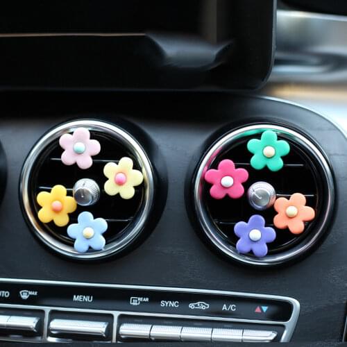 5pcs New Daisy Flower Car Air Freshener Outlet Colorful Perfume Decoration Air Vent Clip Auto Fragrance Car Interior Accessories