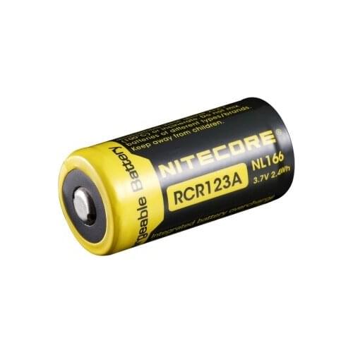 Free Shipping Nitecore NL166 16340 RCR123A 3.7V 2.4Wh 650mAh Lithium Rechargeable Battery Free Shipping