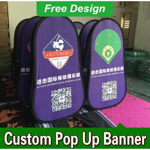Free Design Free Shipping Vertical Top Banner Frame Pop Up Advertising Signs Banner Frame Stand