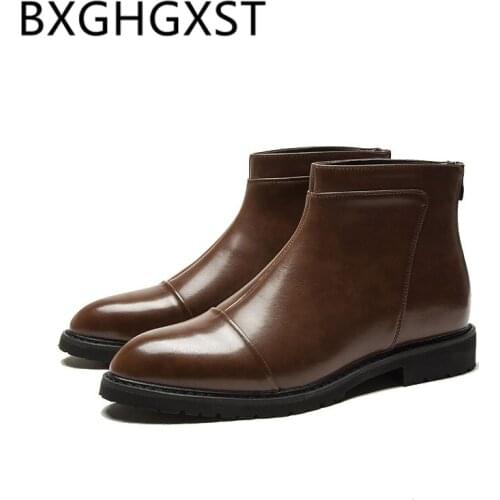 Chelsea Boots Men Leather Shoes Mens Dress Boots Italian Brand Casual Shoes Men Office Shoes Ankle Boots Coiffeur Formal Dresses