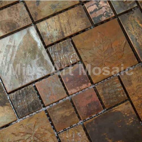 Bronze Copper mosaic tile kitchen backsplash decoration