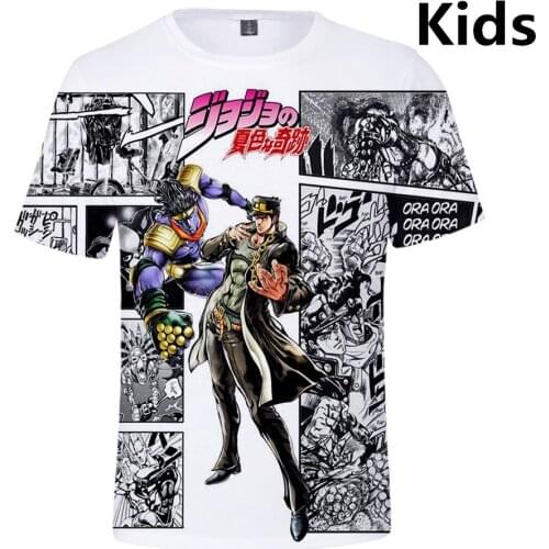 3 to 14 years kids t shirt JOJOs Bizarre Adventure 3d printed t-shirt boys girls funny cartoon t shirts Tee children clothes