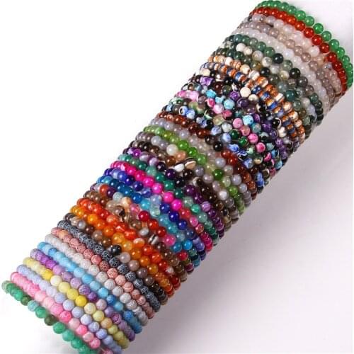 Stretch Bracelets Women Natural 6 mm Agat Stone Beads Bracelets Unisex Jewelry Men Blue Stripe Agat Buddhism Handmade Pulsera