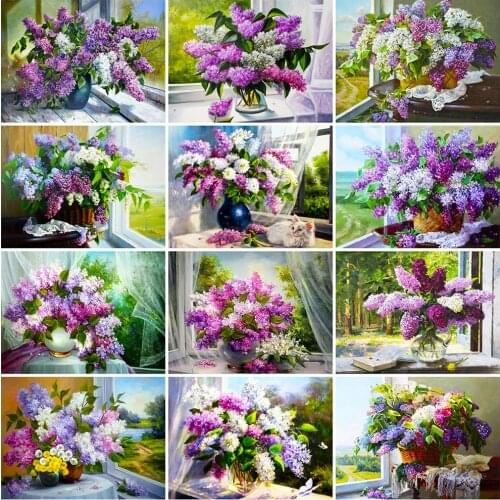 Evershine Diamond Embroidery Flower 5D DIY New Arrival Diamond Painting Lilac Mosaic Sale Cross Stitch Kit Home Decoration