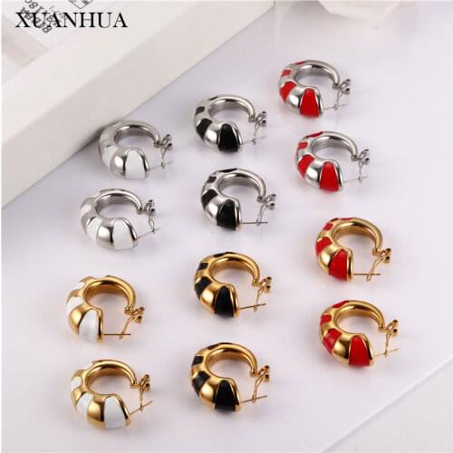 XUANHUA Charms Bone Korean Earrings For Women Stainless Steel Jewelry Woman Accessories Fashion Jewelry Gifts For Girls