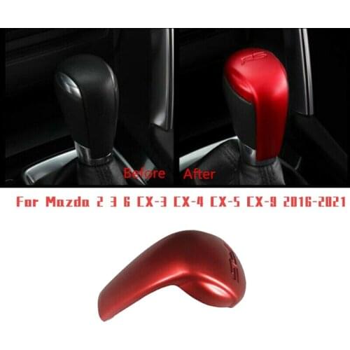 Red Car Gear Shift Knob Cover Gear Head Case Trim for Mazda 2 3 6 CX-3 CX-4 CX-5 CX-9 2016-2021