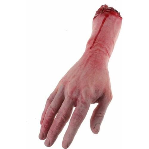 Bloody Horror Scary Halloween Prop Fake Severed Life Size Arm Hand House 22-23Cm