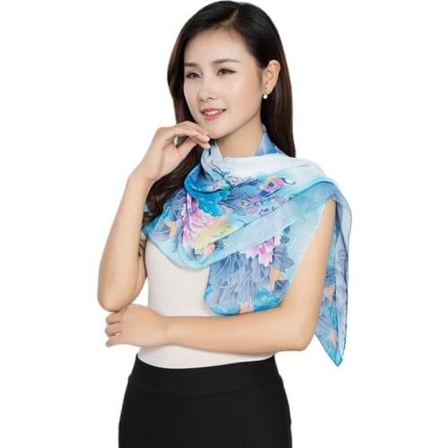 Oil painting Pattern New woman Flower print Big size Square scarf polyester P9A99025