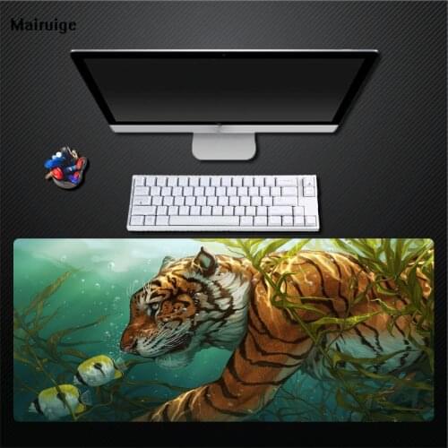 Mairuige Printing Water Grass Tiger Eating Fish Pattern Mouse Pad Home Large Size Table Mat Game Player Best Keyboard Pad