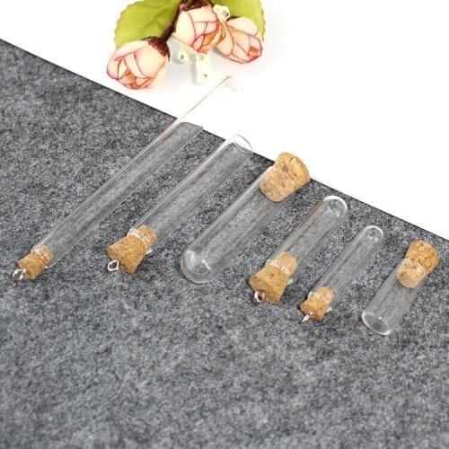 10-100pcs Mini test tube with Cork Stopper U-shape bottom Laboratory or Wedding favours Spice Tube Glass Bottle Container Vial