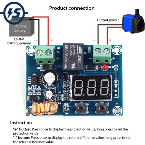 XH-M609 OverDischarge Protection Battery Charger Module Undervoltage DC 12V-36V Charger Module Voltage Precise Module