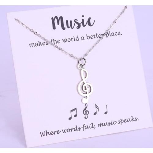 Music Note Band Treble Musical Chain Necklaces Women Girls Jewelry Party Friendship Christmas Gift Drop Shipping