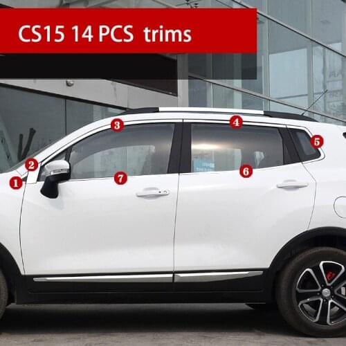 Stainless steel car window trims for changan cs15 2016 2017 2018 2019