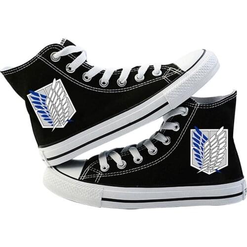 Japanese Anime Attack on Titan Cosplay Casual High Platform Shoes Shingeki No Kyojin Canvas Shoes For Girls Boys Sports Shoes