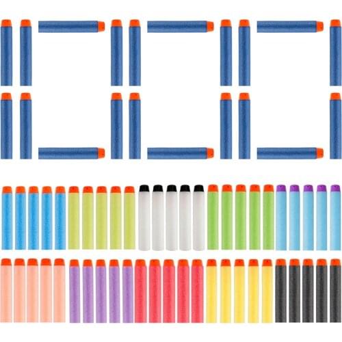 1000PCS Pack For Nerf Bullets Soft Hollow Hole Head 7.2cm Refill Darts Toy Gun for Nerf Series Blasters Accessory for Boys Party