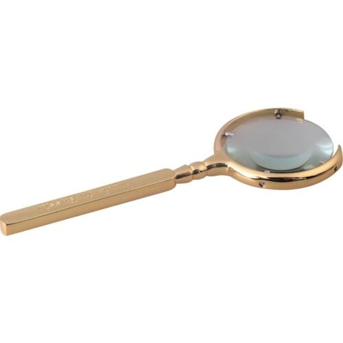 Portable Handheld Golden Magnifying Glass 6X Exquisite Gift High-end Retro Metal Magnifying Glass Metal Reading Newspaper