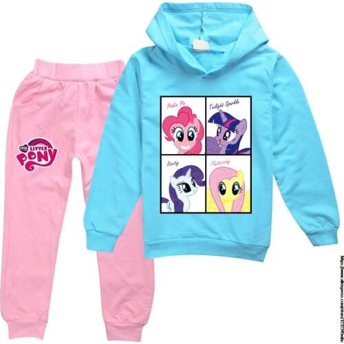 Casual Kids Clothes 2 Piece Set Clothing My Little Baby girl pony Girls Hoodie+ Pants 2Pcs/Set Boys Tracksuit Children Clothes
