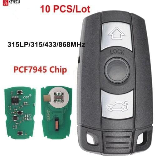 KEYECU 10PCS Remote Key Fob 3 Button 315LP /315/433/868MHz PCF7945 Chip KYDZ Board CAS3 CAS3+ for BMW 1 3 5 6 7 Series X5 X6 Z4