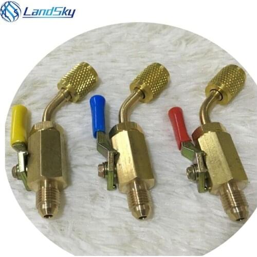 R12 R134a R410A automotive air conditioning refrigerant ball fluoride charge switch valve Auto Swivel Adapter
