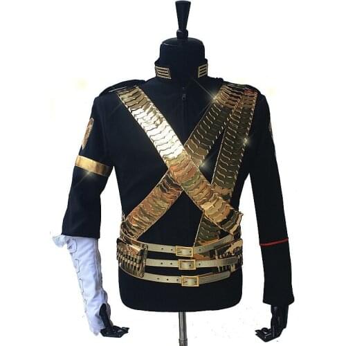 Rare Michael Jackson Classic JAM Jacket & Metal Full Set Bullet Punk Exactly Same HighCollection Performance Show Brand Clothing