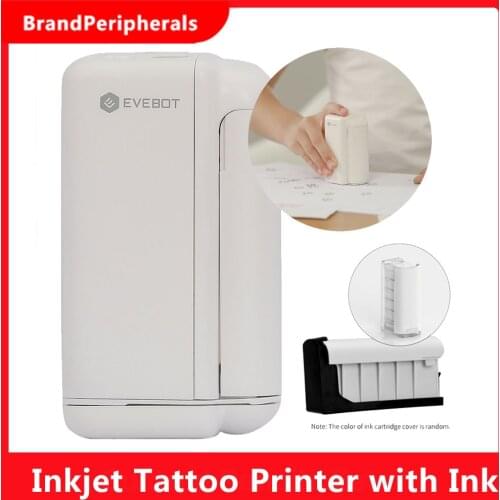 EVEBOT PrintPods Handheld Printer Mini Portable Inkjet Tattoo Printer with Ink Cartridge WiFi Connection Support Android/iOS