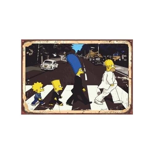 The Simpsons Fun Animation Music Nostalgia Funny Home Decor Creative Design 20x30 Cm Wall Table