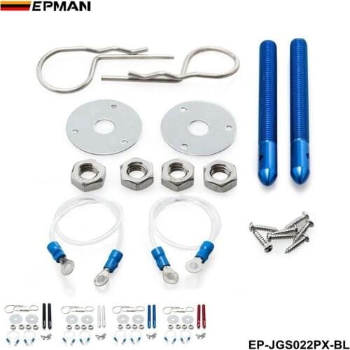 EPMAN Sport Universal Racing Epman Sport Car-styling Hood Pin Kit With Lanyards Hor Rod For Ford Focus ZETEC 05-07 TK-JGS022PX