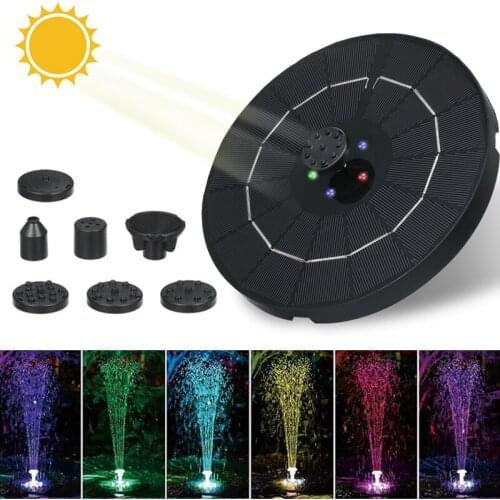 LED Outdoor Solar Water Fountain Floating Lamp Decorative Pool Pond Adult Pump Garden Decoration Bird Bath Solar Powered Fountai
