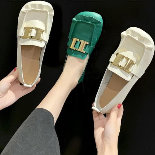 Ruffles Flat Shoes 2021 New Spring Autumn Women Casual Shoes Girls Sweet Square Toe Soft Bottom Non-slip Shoes Loafer Shoes