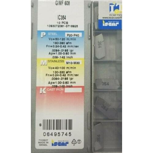 10 PCS CARBIDE INSERT GIMF 608 IC354