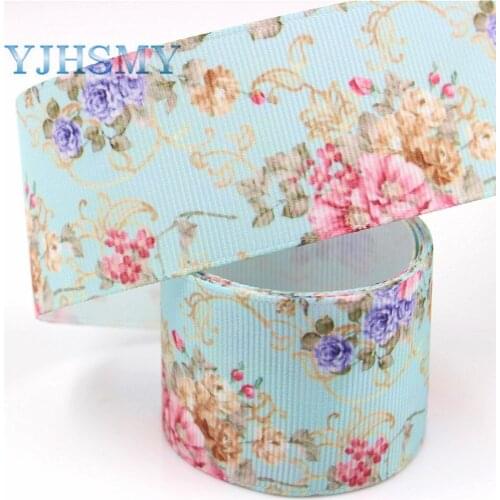 YJHSMY G-18927-1242,10 yards,38 mm Spring flower Ribbons Thermal transfer Printed grosgrain,Clothing accessories,DIY materials