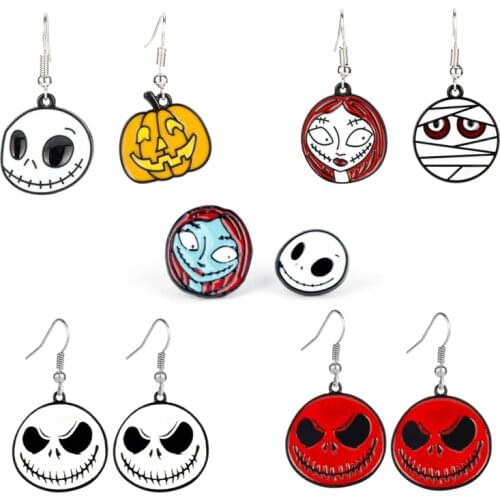 Halloween Jewelry Earrings The Nightmares Before Christmass Jack Sally Dangle Earring For Women