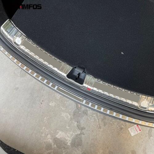 For Tesla Model Y 2020 2021 2022 Rear Trunk Bumper Foot Plate Scuff Guard Plate Tail Door Sill Protector Sticker Car Accessories