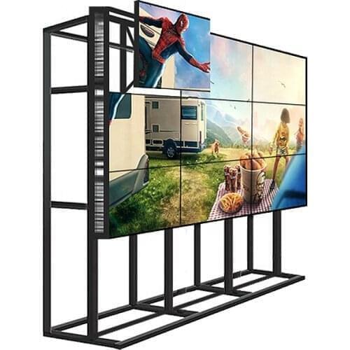 PENPOS Factory LCD display 55inch 3X3, 2X2 narrow bezel 3.5 mm lcd video wall display with floor stand bracket