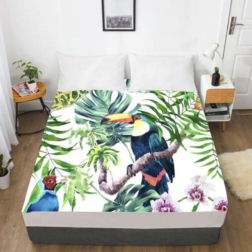 Dream NS Bird Green Cactus Personal Dress Up Bedroom Home Textile Sheets 3D Print Plant Flowers Series Bettlaken 1PCS