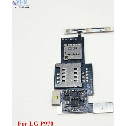 10PCS/Lot SIM Card Holder Micro SD Memory TF Socket Slot Tray Flex Cable Repair Part For LG Optimus P970