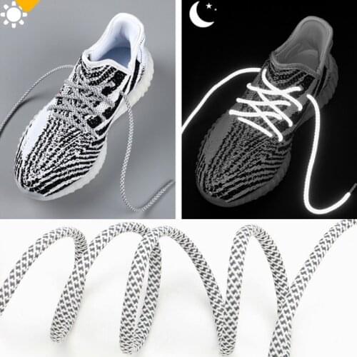 2pieces Fluorescent Sneaker Shoestrings Sports Lace Polyester Reflective Shoelaces