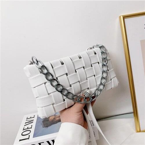 2021 Factory Popular Young Lady Messenger Woven Handbags Fashion Chain Bags Women Purses For Girls