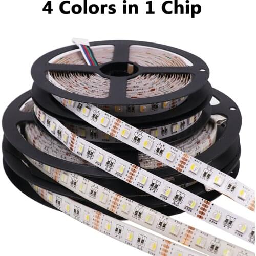 5M 4 Colors in 1 Chip LED Strip 12V 24V RGBWW RGBW 30LEDs/M 60LEDs/M Waterproof LED Tape Diode Flexible Led Light Lamp