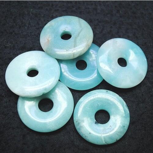 5pcs nature amazonite stone pendants lapis lazuli green adventurine amethyst stone donut shape size 30mm for women pendants make