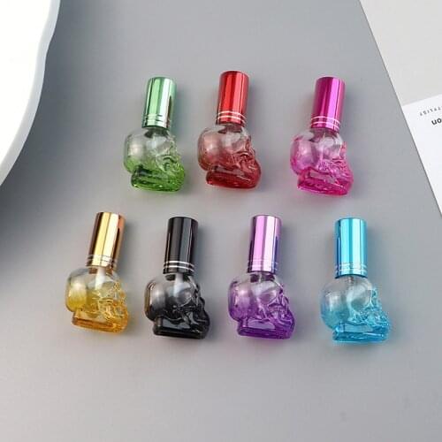 8ml Personality Skull Shape Refillable Portable Empty Glass Perfume Bottle Travel Mini Parfume Spray Bottles Cosmetic Container