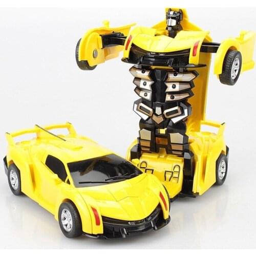 RCtown Mini Transformation Car Robot Toys Cartoon Deformation Crash PK Car Inertial Transformation Robots Toys for Children zk25