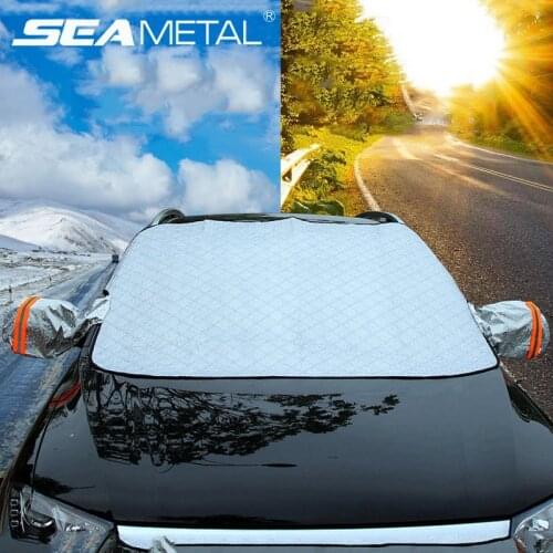 Universal Car Snow Cover Magnetic Windshield Cover Thicker Sun Shade Protection Cover Sun Blocker All Weather Winter Summer SUV