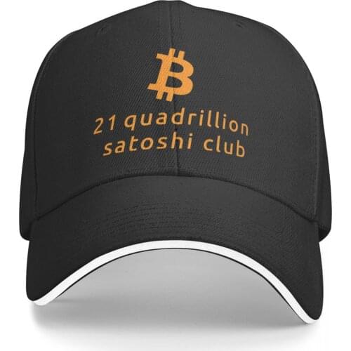 Bitcoin 21 Quadrillion Club Classic Promo Mens and Womens caps Print Anime Golf summer Creative casquette
