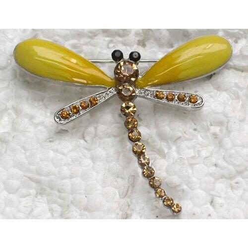 Dragonfly Brooch Rhinestone Enamel Pin brooches C351 G