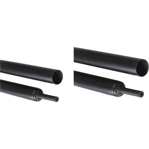 2 Pcs Black Heat Shrink Tube Electrical Sleeving Car Cable/Wire Heatshrink Tubing Wrap, 5mm,2M & 10mm,2M