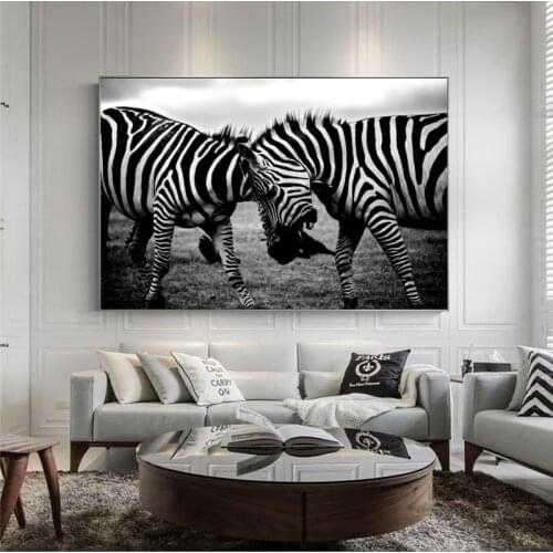 Black and White Africa Zebra Canvas Art Paintings on The Wall Animals Posters and Prints Cuadros Wall Pictures Home Wall Decor