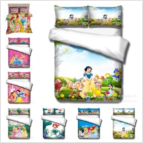 Disney Snow White Princess Comforter Bedding Set Single Queen King Size Bedding Set Duvet Cover Set for Girls Bedroom Decor 3d