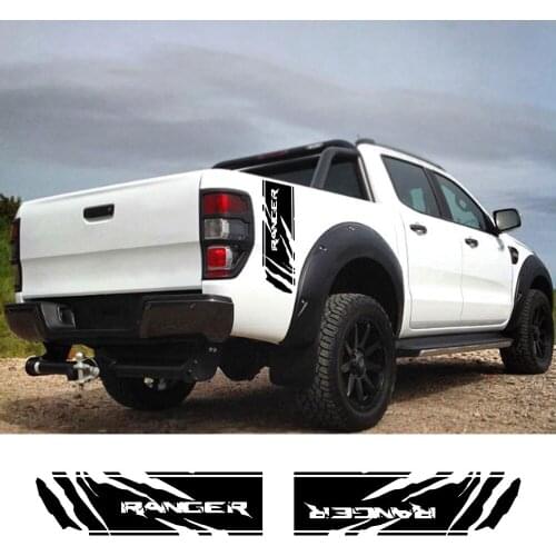 For Ford Ranger Raptor Pickup Rear Bed Side Stickers Truck Trunk Graphic Stripe Decor Decals Vinyl Cover Auto Tuning Accessories